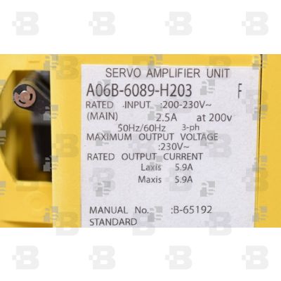 A06B-6089-H203 SERVO AMPLIFIER SVU 2-20/20 PWM INTERFACE TYPE A/B